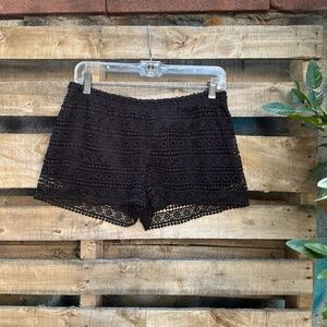 H&M Black Lace Overlay Shorts